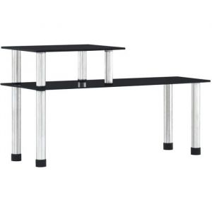 Desserte de cuisine Étagère de rangement - Etagère Pour Micro-Ondes meuble de rangement - Noir 45x16x26 cm Verre trempé ?5694