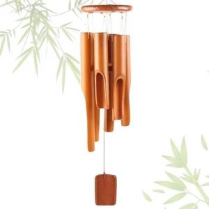 Carillon en Bambou de 75 cm - Carillons &eacute;oliens pour ext&eacute;rieur et int&eacute;rieur - avec 6 Tubes - pour Jardin Maison Patio Balcon