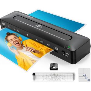 Plastifieuse A3 5 En 1 Photo Machine À Plastifier Thermique Et À Froid Avec Pochettes Pour A3/A4/A5/A6 Coupe-Papier Et Arrondi