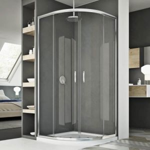 Cabine douche demi-circulaire 80x80 CM H185 transparent modèle Junior