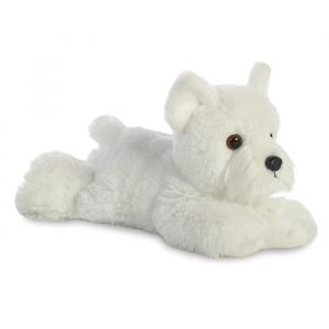 Peluche - AURORA - Chien Westie - 20cm - Blanc - Mini Flopsies Collection