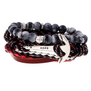 RMEGA® Coffret Cadeau 3PCS Bracelets Cuir pour Homme Femme Tressé Bracelet Manchette Corde Bracelet Vintage Réglable Marron