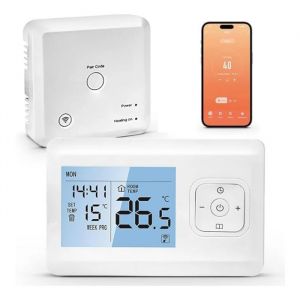 Thermostat Connecté sans Fil Thermostat Connecte et Intelligent WiFi Programmable Thermostat Chaudiere Gaz Commande Vocale