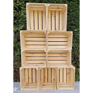 Caisse bois - PYXIDAS - Caisses à fruits vintage en bois - 23x29x40 cm - Lot de 9 - Naturel