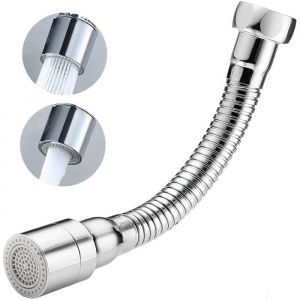 Rallonge Robinet avec 2 Modes 17cmFlexible Embout Robinet CuisineBrise Jet Robinet Cuisine à 360° degrésRallonge Robinet Cuisine