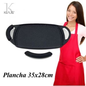 Plancha - KLAUS - 35x28cm - Rev&ecirc;tement pierre - 100% antiadh&eacute;sif - Compatible tous feux