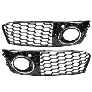 Akozon calandre en maille antibrouillard Grille de protection antibrouillard pour Audi A4 B8 2009-2011 (plaque &eacute;lectrolytique)