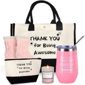 Coffret Cadeau Femme No&euml;l - Bougie Avec Sac Fourre-Tout Toile Pour Meilleure Amie S&oelig;ur Coll&egrave;gue Maman - F&ecirc;te Des M&egrave;res