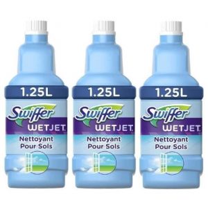 LOT DE 3 - Swiffer WetJet Solution Nettoyante Pour Balai Spray 125 L