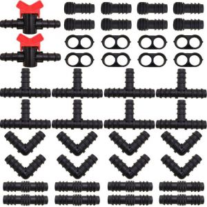 Kit de Raccord dIrrigation connecteurs de tuyau dirrigation 16 mm pour syst&egrave;mes darrosage goutte &agrave; goutte jardin (42 pcs)