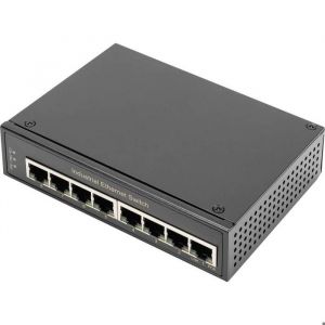 Switch Gigabit - Assmann - 8 Ports - 10/100/1000BASE-TX - Noir - Industriel