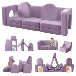 Canap&eacute; Lit Enfant Convertible 13 Modules Futon Pliable pour Chambre et Salle de Jeux (Myrtille))