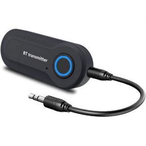 Transmetteur Bluetooth 2-en-1 sans Fil Adaptateur avec Câble Audio Numérique 3.5mm pour TV PC Système Stéréo de Voiture/Maiso