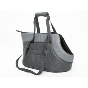 Sac de transport pour chien - R3 - Cuir écologique - Gris - Taille moyenne - Utilisation intérieure
