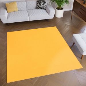 TAPISO Tapis de Salon Chambre Carr&eacute; MONO Jaune Design Uni R&eacute;sistant Int&eacute;rieur Ext&eacute;rieur 250x250 cm