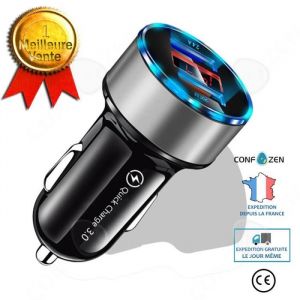 Chargeur allume-cigare - CONFO - 3.1A - Double USB - Affichage LCD - Universel 12-24V