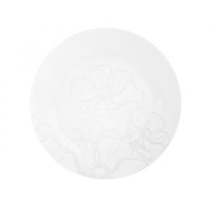 Assiette &agrave; dessert - Luminarc - Poppy Flowers White - Verre tremp&eacute; - Lot de 6