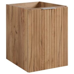 Meuble sous Lavabo 40 cm FLOW & MODERN - Façades rainurées - avec 1 tiroir - Chêne doré - 40 x 46 x 57 cm