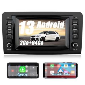 AWESAFE Autoradio Android 13 2Go+64Go pour Mercedes Benz ML-Classe W164/GL-Classe X164 (2005-2012) 7 &eacute;cran Carplay Android Auto