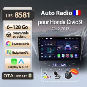 litillbuly autoradio 4G 6Go 128Go pour Honda Civic 9 FK 2012-2017 accessoire autoradio android voiture carplay GPS