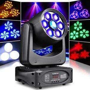 UKing 150W Lyre LED RGBW DMX - Lumi&egrave;re de Sc&egrave;ne 3 Prismes Gobo Beam - Jeux de Lumiere DJ 6 Bee-Eyes pour Disco F&ecirc;te