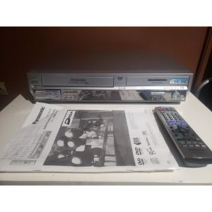 COMBINE MAGNETOSCOPE PANASONIC DMR-E75V LECTEUR S-VHS GRAVEUR DVD ENREGISTREUR TRANSFERT K7 VHS SVHS SUPER VHS 6 TETES HIFI STEREO