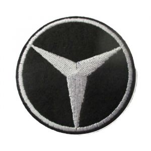&Eacute;cusson - Mercedes - Logo Rond - 7.5 cm - Thermocollant - Noir et Blanc