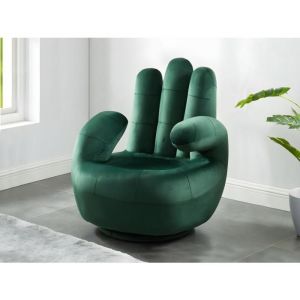Fauteuil main pivotant CATCHY en velours - Vert sapin