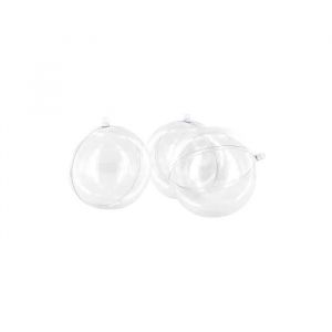 Décoration de fête - LE GEANT DE LA FETE - Boule en plastique 14 cm - Transparent - Rond - A poser