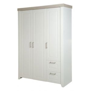 Armoire Bébé 3 Portes Battantes Felicia - ROBA - Blanc - Campagne - Laqué