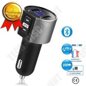 TD® Transmetteur FM Bluetooth/Adaptateur radio transmetteur sans-fil voiture/Assume les fonctions de Lecteur MP3 kit mains libres