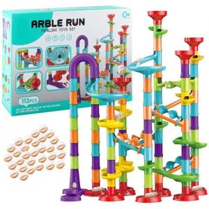 Circuit Billes ZHUODIKE - Marble Run Labyrinthe Billes 113Pcs - Jouet Educatif pour Enfants Gar&ccedil;ons Filles