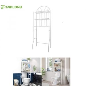 HSTURYZ Meuble de Salle de Bain Dessus Toilettes - Machine &agrave; Laver en M&eacute;tal Etag&egrave;re Rangement Pont WC 65 x 34 x 173CM Blanc