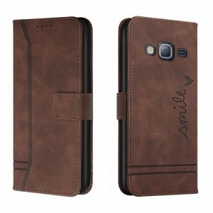 Etui Cuir Pour Pour Samsung Galaxy J3 Pro pictures 5.0 Housse Folio Etui Portefeuille Protection -marron