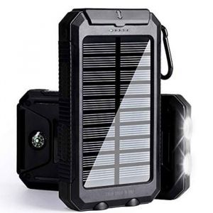 20000mAh Chargeur Batterie Externe Solaire 2-Port USB avec Dual LED Lampe Rechargement périphériques batterie portable