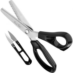 Ciseaux Cranteurs Couture avec Coupe-Fil - Longueur Totale 2286cm Ciseaux Crant&eacute;s avec Poign&eacute;es Noires-Ciseaux de Couture en