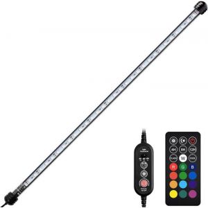 Lampe LED Aquarium 28 cm avec T&eacute;l&eacute;commande Lumi&egrave;re Submersible avec Minuterie pour Aquarium dEau Douce Aquariums de 30 &agrave; 50 cm