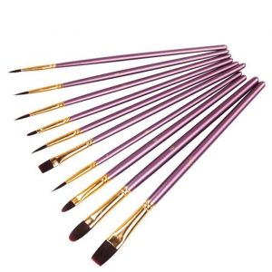 Lot de 10 pinceaux dartiste en nylon pour peinture artistique pinceau acrylique pinceau fin pour peinture artistique aquarelle