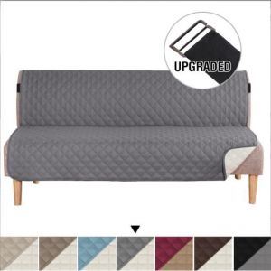 Housse de protection de canapé futon imperméable Housse canapé-lit avec sangle élastique - pour Futon - 70 *76 pouces-gris