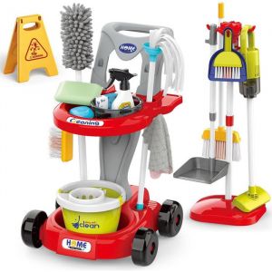 Jouet De Nettoyage Enfant 29 Pi&egrave;ces Set De M&eacute;nage &Eacute;ducatif Avec Aspirateur Balai Brosse Et Chariot - Jeu De R&ocirc;le Cr&eacute;atif Enfants