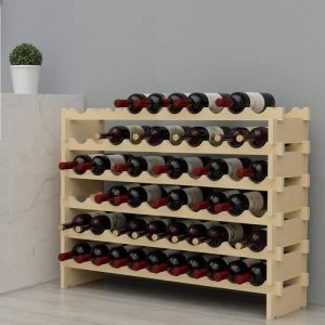 Porte-Bouteilles en Bois Casier &agrave; Vin Range Bouteille &Eacute;tag&egrave;re &agrave; Bouteille en 6 Etages pour 60 Bouteilles de vin 100x30x80.5[20]