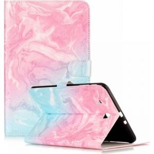 Tablette Etui Samsung Galaxy Tab E 9.6 SM-T560 - T561vert marbre motif PU Cuir pochette Flip - Housse Carte Slots