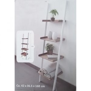 ETAGERE DESIGN BOIS MURALE A POSER PLANTE OU SALLE DE BAIN ECHELLE 4 NIVEAUX