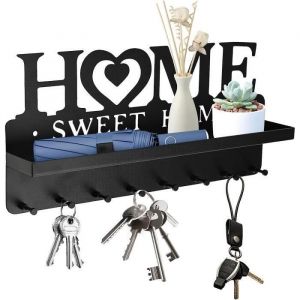 Porte Cl&eacute; Murale Porte Courrier Mural Porte Clef Mural avec Plateau Accroche Clef Mural en M&eacute;tal Adapt&eacute; &agrave; lEntr&eacute;e &agrave; la