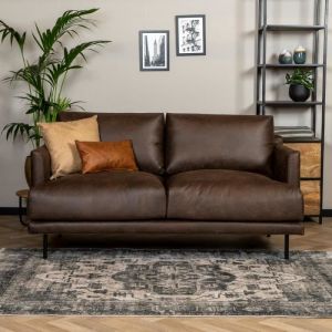 Canapé en cuir Denver 25 places - Livin24 - Marron - Style industriel-loft - Eco cuir - Confort moelleux