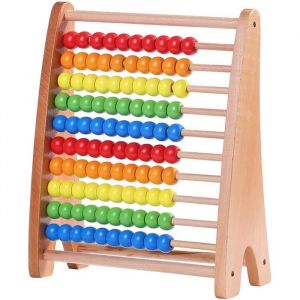 Abaque en Bois Cadres de comptage Boulier Jeux 100 Perles Mathématiques Cadeau pour Enfants de 3 ans Filles Garcons