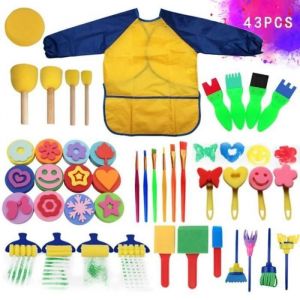 Outils de peinture - 43 Pi&egrave;ces - &Eacute;ponge - DIY - Apprentissage pr&eacute;coce