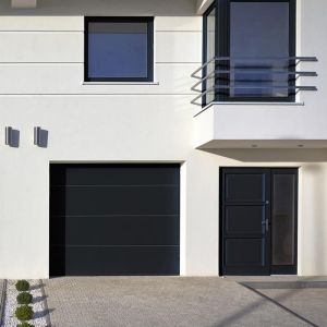 KIT Porte de Garage ONIL Sectionnelle 2  télécommande  Moteur: Life 200cm X 240cm  Anthracite - Finition lisse sablé