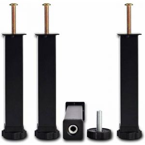 Pied De LitPieds Pour Sommier À Lattes Universel Hauteur 35cm(+2cm) ReglableEn 3x3cm Avec Boulon M8×60mm-4Pc