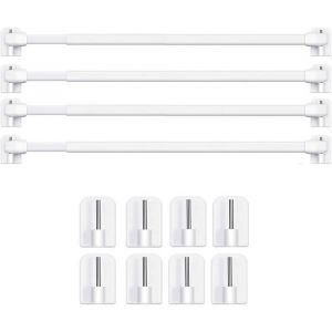 4 Pi&egrave;ce Barres de Vitrage Extensible Tringle Rideau Sans Percage R&eacute;glable Tringle a Rideau pour Fenetre Pvc (4PCS-40-70CM)